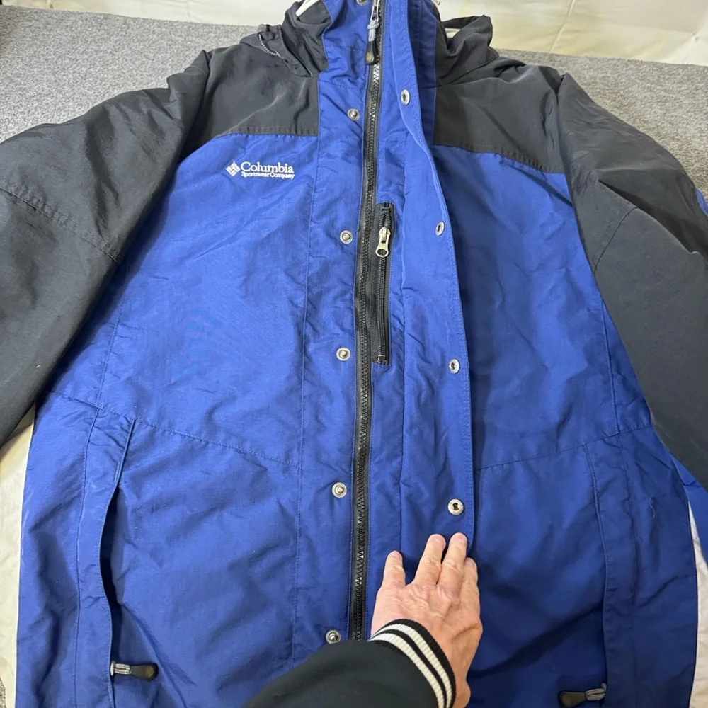 Columbia‎ Interchange Jacket Blue Black Hooded Outdoor Men’s Large